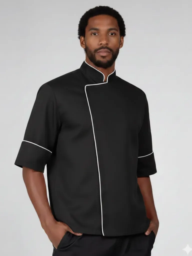 FILIPINA CHEF ANTIFLUIDO NEGRA/BLANCO UNISEX (S)