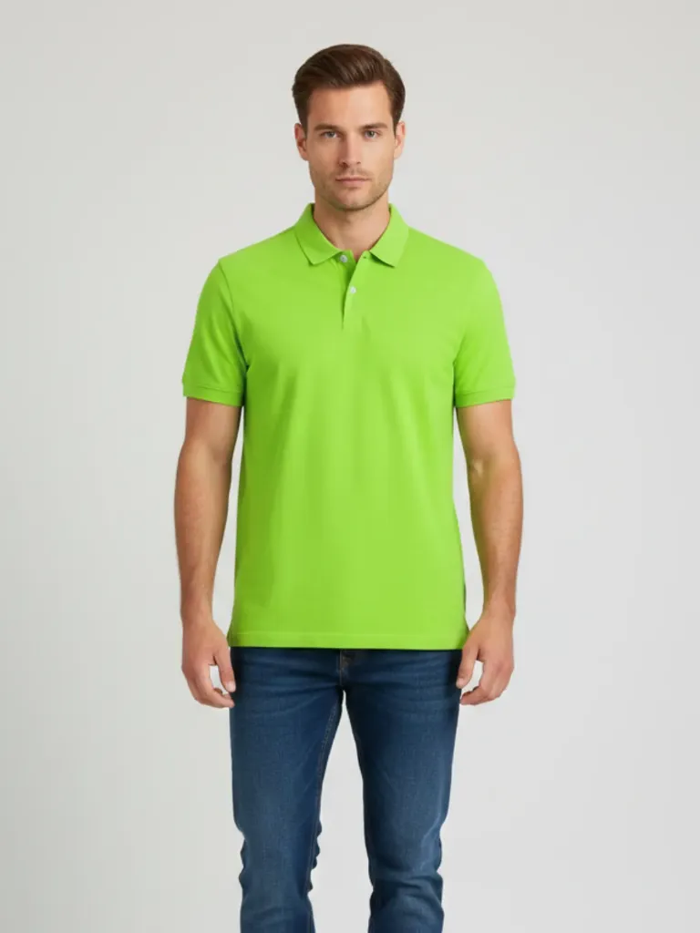 [P11] CAMISETA POLO VERDE LIMON (S)