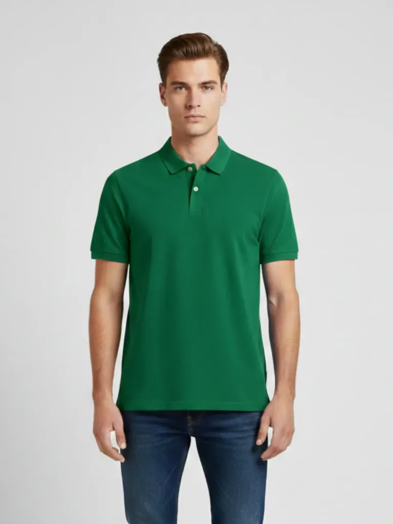 [P18] CAMISETA POLO VERDE OSCURO (S)
