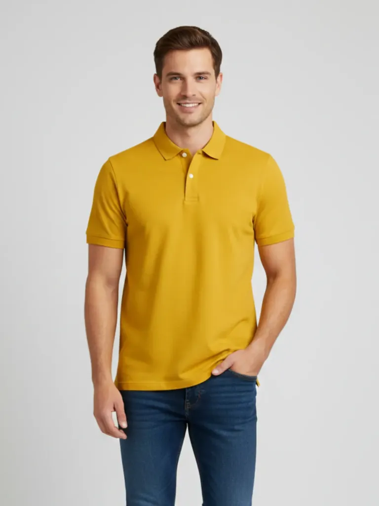 [P19] CAMISETA POLO AMARILLO FUERTE (S)